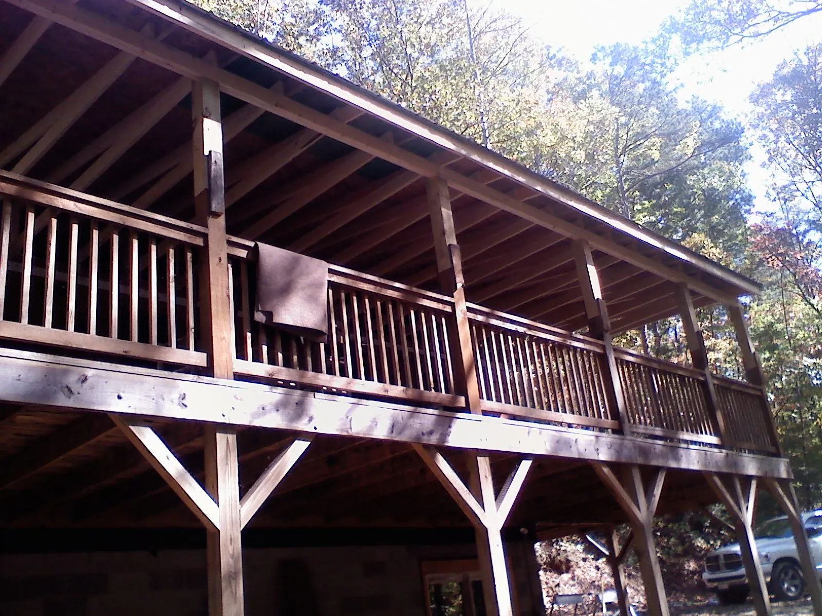 Timber framing under a new elevated porch and deck — Roof Leak Repair in Mount Pocono by Roofing Brothers